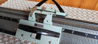 The Dopleta 382 knitting machine, which consisted of two needle beds marked Dopleta 191 A and Dopleta 191 B. When the needle bed 191 B was detached, the machine could be used as a single