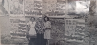 Celebration of the liberation by the American and Soviet armies; on the left Rudolf Plzak's mother, in the middle is grandmother