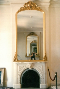 Completed restoration of gilt mirrors for the Crocker Art Museum in Sacramento (USA), 1989