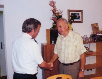 Congratulations received from a representative of the Volunteer Fire Brigade in Kozmice, where Arnošt Obrusník worked for years as a machinist in the "Old Guard" section. Photos from approximately 1999