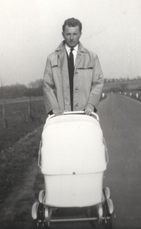 Dad Miloslav Müller with a pram in 1965