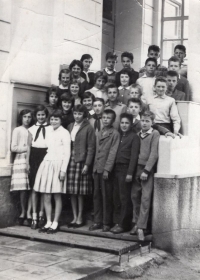 Olga Adámková as a teacher at Dolany Primary School, turn of the 50s and 60s