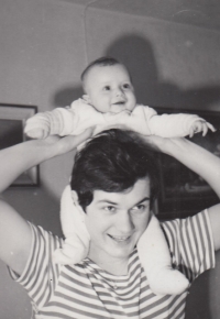 Jiří Podlipný as a young boy with his uncle Jiří Hodan, circa 1970