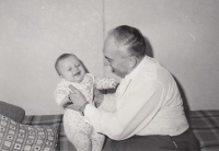 Jiří Podlipný as a small boy with his grandfather Josef Hodan, circa 1970