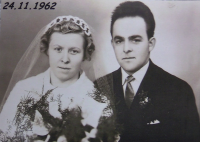 Newlyweds Lydia and Miroslav Pospíchal, 1962