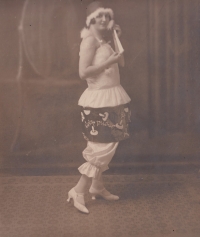 Marie Valová - mother of the witness at a masquerade ball as a "powder puff", 1930s