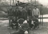 Pavel Veleman (seated, second from left), 1986