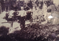 Ludmila Petrova with her siblings and parents in the field