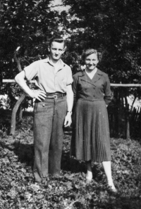 Antonín Najser with his sister Anna in the 1950s