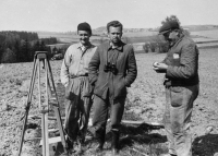 At the Geodesy Brigade in the 1960s. Antonín Najser on the left with a radio set