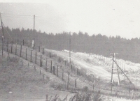 Boundary in the village of Železná, captured in 1989