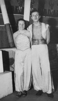 Sokol costume ball, Adolf Mašek with Růžena Mašková, before 1950