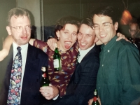 Jan Tyl (left) with expatriate consultants at PriceWaterhouse in Prague, 1995