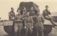 Witness's father Mikuláš Liščinka (third from left, top), circa 1945