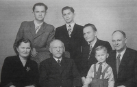 The Čapek family with grandfather Josef Čapek, an evangelical pastor, 1954