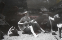 Ondřej Čapek playing the guitar, 1962