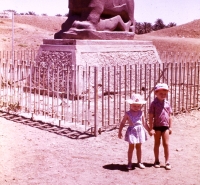 Witness's children Ondřej and Lea in Babylon, an ancient city in current Iraq, 1980