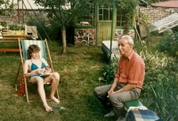 Dad Adolf Mašek with granddaughter Pavlina Mašek, 80s