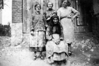 In the middle grandmother of Karel Matuška Terezie Matušková, on the right Karel's mother Gertruda, in the middle cousin Gertruda and aunt Justina. All women dressed in the "farmers´ costume" 