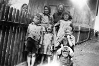 On the top right, Mother Gertruda, next to her grandmother Terezie. Below, from left, brothers Emrich and Erhard and Karel Matuška, right, sister Helena