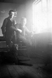 Father Josef Matuška, left, with a colleague in a room in Kiel in 1941