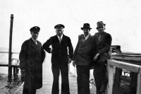 Father Josef Matuška on the left in the harbour of Plön on May 1, 1941