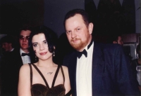 With daughter, 1996