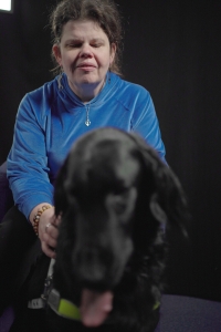 Romana Maříková with female guide dog Ursa