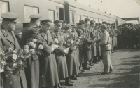 On April 10, 1955, members of the Korean People's Army came to the train station in Kaesong to bid farewell to the departing second group of DKNS.