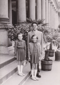 Marta Henclová's daughters, (from left) Marta and Marcela and Vladislav Hencl's son from his first marriage Werner Hencl, 2nd half of the 1950s