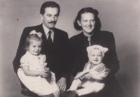 The Hencl family, parents Vladislav and Marta and daughters (from left) Marcela and Marta in 1951