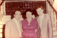 Zvi-Hirsh Blinder with his parents at a school graduation party. Odesa, 1986