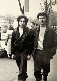 Pavlo Kozlenko with a friend. Odesa, 1987