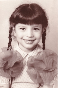 Oleksandra Papina in kindergarten, 1980s