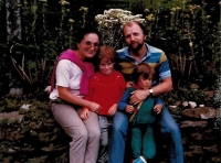 With her husband, Bětka on the left and Tereza, summer 1984