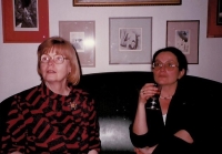 Celebration with PhDr. Jarmila Emmerová after her doctoral graduation, Prague 1991