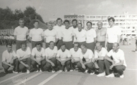 František Outrata at the Spartakiáda in Prague as a team leader