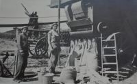  Krista Mičková with her mother on the farm