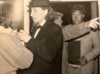 Petr Talácko alias Tágo on a trip of Havlíček's youth in the style of the 1930s, late 1980s