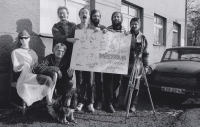 Opening of the Exhibition of West Bohemian Photography, 1980s, Zbyněk Illek is far right. Photo: Jan Schýbal.