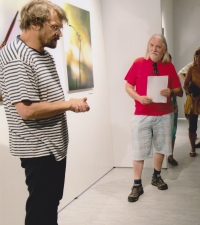 Zbyněk Illek (right) at the opening of an exhibition in Gallery 4