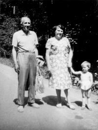 František and Jarmila Korandovi with their eldest granddaughter 1962/63