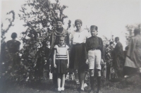 Witness´s family photo in the front, her mother in a festive costume called Libuše - 1933