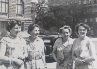 Václava Buriánová (first from right) during the second trial at Pankrác with her fellow convicted women, Friday 13 June 1957