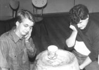 Vladimir Volman (left) with Petr Rajtora, 1983