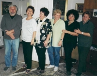 Antonie Šulistová with siblings - brother Jaroslav is at left, youngest sister Jana is second from right; post-1989