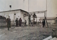 Work camp in Leskovice, Vlastimila Holakovská's father is on the left 