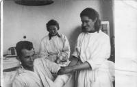 Hospital in Kroměříž in1945 (from the left - Jaroslav Tas, Marie Tasová, Jiřina Somolová)