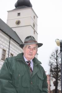 Josef Švarc at the main square in Lanškroun