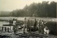 Scout camp on board the pond